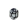 Black Bow Jewelry White, Black, Glitter Overlay Glass & Sterling Silver Bead Charm, 15mm - 2 of 4