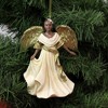 Holiday Ornament 5.0" Angel In Gold/Ivory Dress Short - Tree Ornaments 5.0 Inch Angel In Gold/Ivory Dress Heavenly Dark Skin Tree Ornaments - 2 of 3