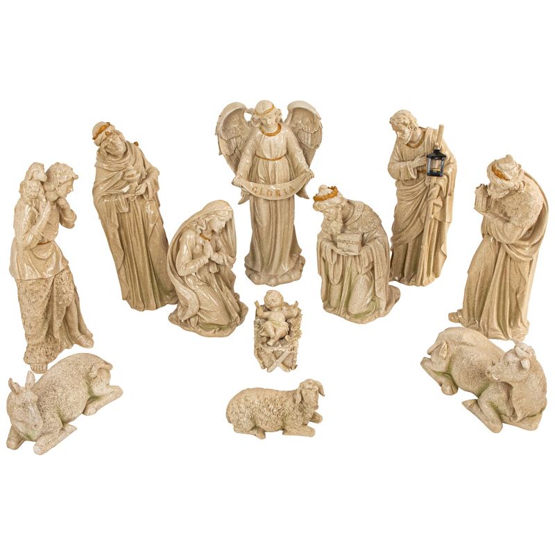 Northlight 11-Piece Speckled Brown Traditional Religious Christmas Nativity Set 22.75", 2 of 3