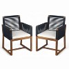Osparple 2-Piece Rattan Outdoor Chairs Modern Outdoor Chairs for Patio Acacia Outdoor Comfy Chair for Balcony - 2 of 4