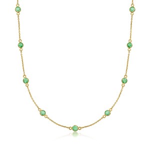 Ross-Simons 2.20 ct. t.w. Emerald Station Necklace in 18kt Gold Over Sterling - 1 of 4