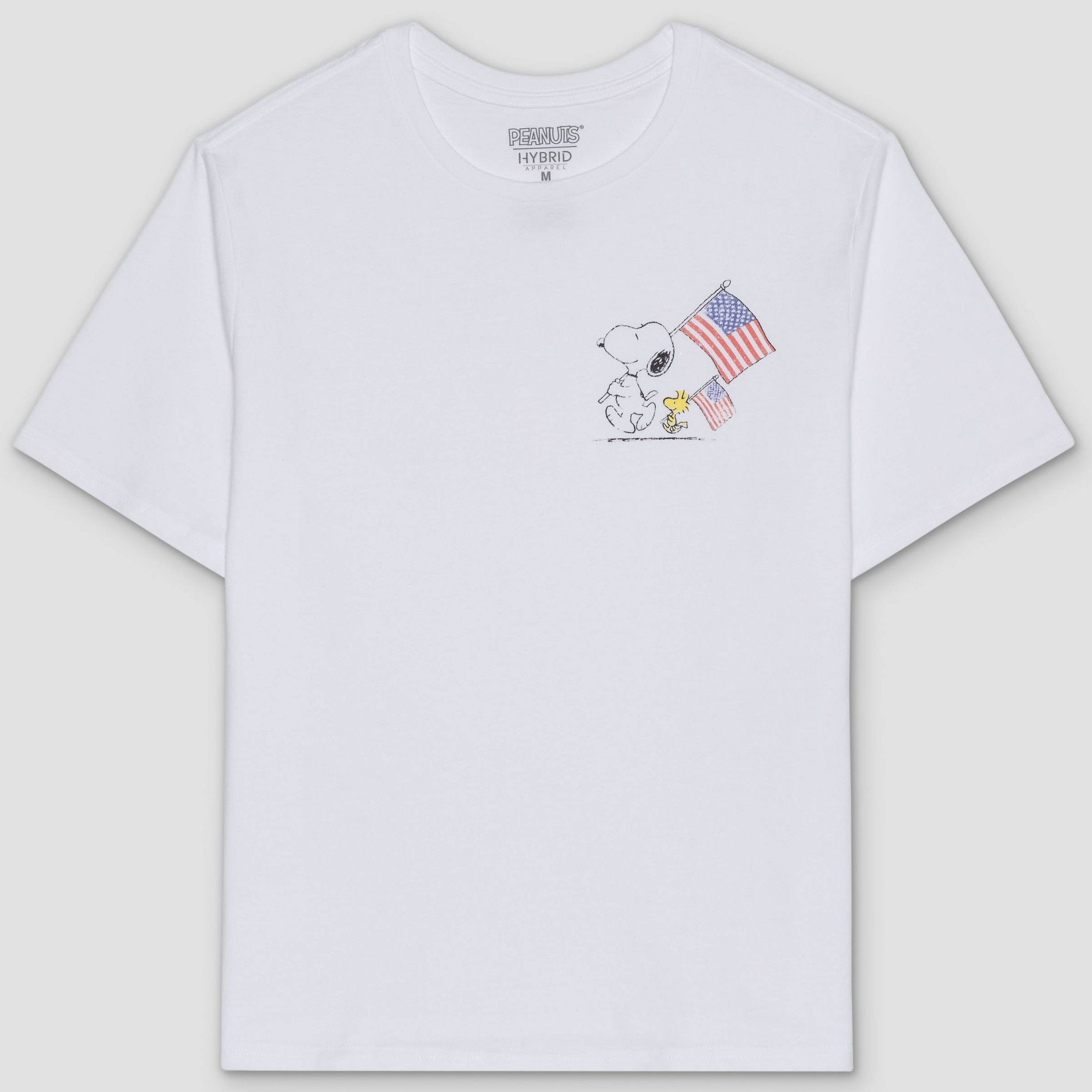 Men's Peanuts Snoopy Short Sleeve Flag Graphic T-Shirt - White