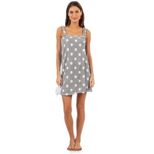 Casual Nights Women's Plush Fleece Shower Wrap Bathrobe With Soap Sponge - 1 of 4