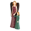 Dicksons Deep Red Robed Angel with Girl 8 inch Resin Tabletop Figurine - 2 of 2