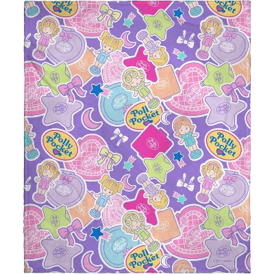 Polly Pocket Toys Stars and Hearts Super Soft And Cuddly Plush Fleece Throw Blanket