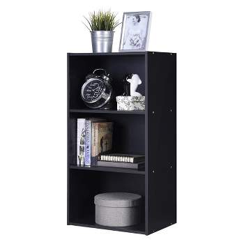 Costway 3 Open Shelf Bookcase Modern Multi-functional Storage Display Cabinet BlackWalnut