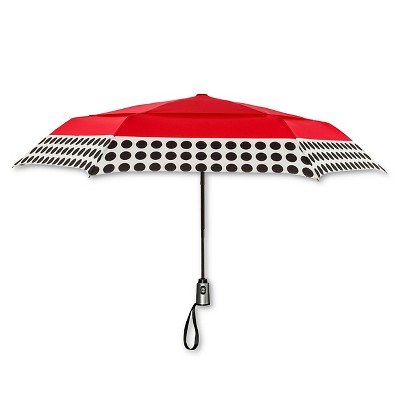 ShedRain Auto Open/Close Air Vent Compact Umbrella  - Red Polka Dot