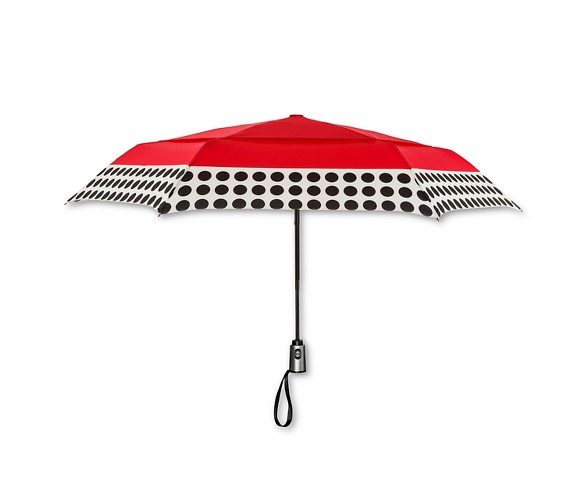 ShedRain Auto Open/Close Air Vent Compact Umbrella  - Red Polka Dot