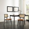 Art Leon Genuine Leather Dining Chairs with Cane Back, Set of 2 - 3 of 4