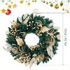 Gaomon 18 Inch Pre-Lit Christmas Wreath, Artificial Christmas Wreath with LED Lights, Battery Operated Holiday Wall Decors - 2 of 4
