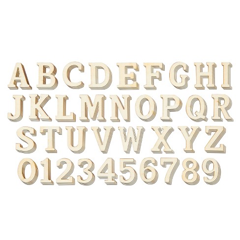 White Wood Letters 3 Inch, Wood Letters for DIY, Party Projects (U)