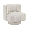 JUJABU Modern Swivel Accent Chair with Upholstered Fabric, Barrel Back, Comfortable Living Room Furniture - 2 of 4