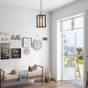 LNC Geometrical 1-Lights 6.5" Farmhouse Geometric Pendant  Lights, Distressed Brown and Brushed Gray - 4 of 4