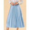 INSPIRE CHIC Women's Party Elastic Waist Metallic Shiny Accordion Pleated Midi Skirt - 2 of 4