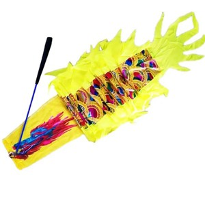 Holographic Dragon Dance Streamer, 9.8ft Rainbow Dragon Ribbon Poi with Fiberglass Wand for Outdoor Fitness Party Stage Performance Prop - 1 of 1