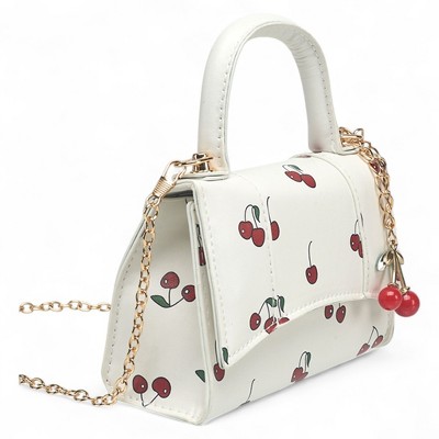 Willow & Ruby Girls' Cherry Print Mini Top Handle Crossbody Bag with Charm for Kids - image 5