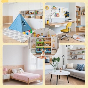 54.7" Wide Toy Organizer with 8 Bins, Kids Bookshelf and Storage Cabinet for Playroom or Classroom. Perfect for Toys and Books - 1 of 4