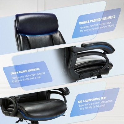 Black Leather High Back Executive Swivel Office Chair