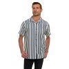 Super Triple Goose Men’s Short Sleeve Button-Up Shirt – Lightweight Striped Casual Shirt with Chest Pocket - 4 of 4
