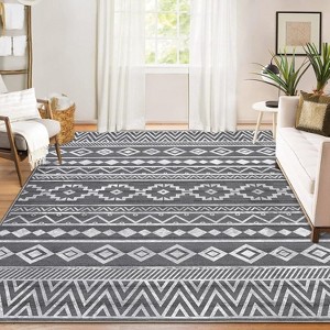 coucheta Soft Boho Area Rug Large Bedroom Rug Washable, Non Slip Geometric Indoor Floor Carpet Modern Area Rug for Living Room, Kitchen, Home Office - 1 of 4