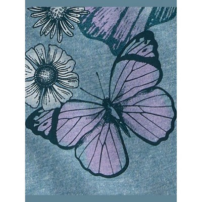 The Children's Place Girls Short Sleeve Marled Butterfly Relaxed Cropped Graphic Tee Blue M (7/8) — фото 3