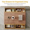 Modern Walnut Coffee Table With 4 Storage Drawers - 4 of 4