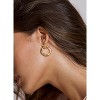 Chunky Gold Hoop Earrings for Women, 14k Gold Plated Thick Triple Hoop Earrings Hypoallergenic Trendy Chunky Gold Hoops - 2 of 4