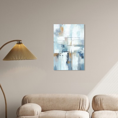 House of Lines II Blue and White Abstract Canvas Wall Art, 20" x 30"