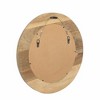 Wall-Mounted Mirror, Aluminum Round Mirror With Mango Wood Frame & Stainless Steel Edges For Living Room, Bathroom Home Office Wall Decoration - 4 of 4