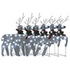 Aghana Digitals 6-Piece Silver Mesh Metal Christmas Reindeer Set with 120 LED Lights, 8 Lighting - 4 of 4