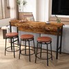 CAVINAS Dining Table Set for 3 Pub Bar Table 3 Drawers  with 3 Stools Power Outlets - 4 of 4