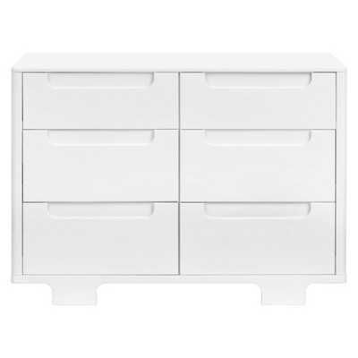 Yuzu Modern White 6-Drawer Dresser with Playful Arched Feet