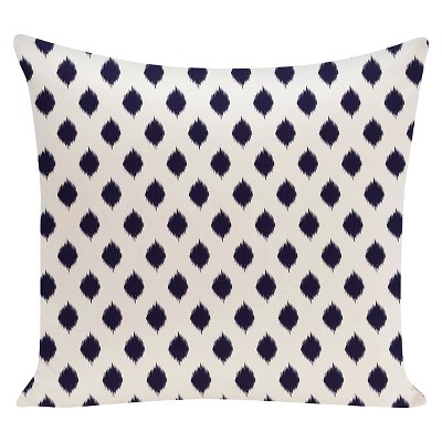 16"x16" Spring Ikat Geometric Print Square Throw Pillow Navy - e by design