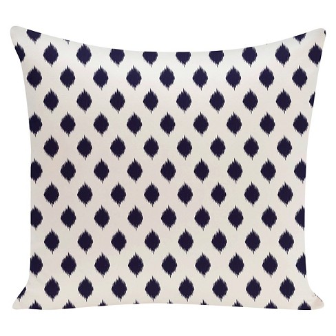 16"x16" Spring Ikat Geometric Print Square Throw Pillow Navy - e by design: Indoor Polyester Fill, Woven Fabric, Sewn Seam Closure - image 1 of 3