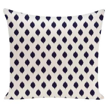 16"x16" Spring Ikat Geometric Print Square Throw Pillow Navy - e by design