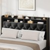 Full Size Bed Frame with Storage Drawers, Velvet Full Platform Bed with Tufted Headboard and Nailhead Trim Design - 3 of 4