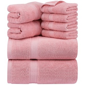 8 Piece Cotton Bath Towel Set - 1 of 4