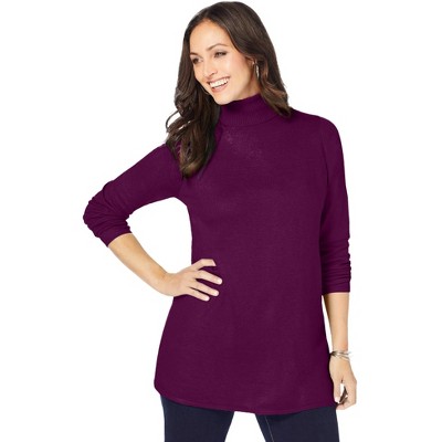 Jessica London Women's Plus Size Cotton Cashmere Turtleneck