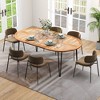 Tangkula 79" Patio Dining Table w/ Umbrella Hole Acacia Wood Tabletop & Sturdy Metal Legs - 3 of 4