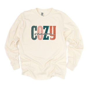 Simply Sage Market Women's Retro Cozy Season Colorful Long Sleeve Garment Dyed Tee - 1 of 4