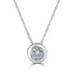 Pompeii3 14K White Gold 1/2ct Round Solitaire Diamond Solitaire Bezel Pendant - 2 of 4