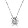 Pompeii3 14K White Gold 1/2ct Round Solitaire Diamond Solitaire Bezel Pendant - image 2 of 4