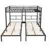 Bellemave Twin Over Twin Triple Bunk Beds for 3 Kids,Metal Triple Bunk Beds with Wood Slats and Table,Noise Reduced Structure,Black - 4 of 4