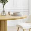 PexFix 52" Wood Round Dining Table Kitchen Table for 4-6 with Arc-Shaped Edge Top & Concave Cylinder Legs for Living/Dining Room Coffee Office Natural - 4 of 4