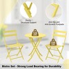 Outdoor 3 Piece Folding Patio Bistro Set, Weather Resistant Table and 2 Chairs, Portable Metal Furniture for Balcony, Porch, Garden or Small Spaces - 4 of 4