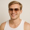 Anna-Kaci Men's Classic Versatile Imitation Wood Grain Leg Fashionable UV400 Sunglasses - 3 of 3
