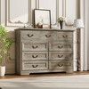 9-Drawer Dresser for Bedroom, 47" Wide Dressers Wood Vintage Chest of Drawers with Natural Texture and Vintage Gold Floral Handles - 3 of 4