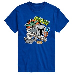 Men's - Star Wars - The Mandalorian Mando Grogu Stickers Short Sleeve Graphic T-Shirt - 1 of 3