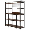 TOBILI Large 55" Baker's Rack with Hutch ¨C 5-Tier Industrial Kitchen Storage Shelf with Hooks & Microwave Stand,Utility Pantry Rack - 4 of 4