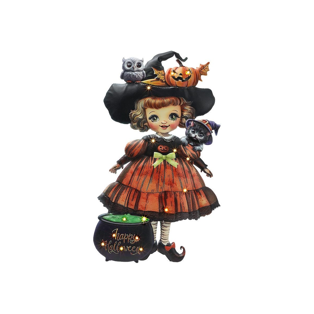 The Lakeside Collection Halloween Lighted Standing Witch or Scarecrow Greeter -